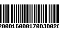 Código de Barras 92000160001700300289