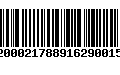 Código de Barras 92000217889162900157