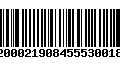 Código de Barras 92000219084555300189