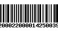 Código de Barras 92000220000142500399