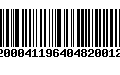 Código de Barras 92000411964048200129