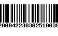 Código de Barras 92000422383025100399