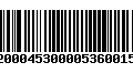Código de Barras 92000453000053600158