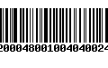 Código de Barras 92000480010040400249