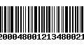 Código de Barras 92000480012134800219