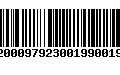 Código de Barras 92000979230019900199