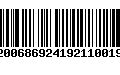 Código de Barras 92006869241921100199