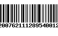 Código de Barras 92007621112895400129