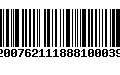 Código de Barras 92007621118881000399