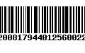 Código de Barras 92008179440125600229