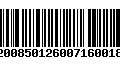 Código de Barras 92008501260071600189