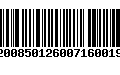 Código de Barras 92008501260071600199