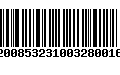 Código de Barras 92008532310032800169