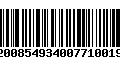 Código de Barras 92008549340077100199