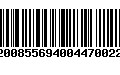 Código de Barras 92008556940044700229