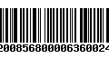 Código de Barras 92008568000063600249