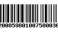 Código de Barras 92008598010075800363