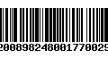 Código de Barras 92008982480017700299