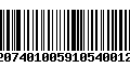 Código de Barras 92074010059105400129