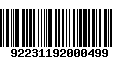 Código de Barras 92231192000499