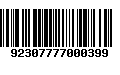 Código de Barras 92307777000399