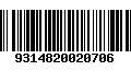 Código de Barras 9314820020706