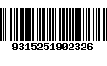 Código de Barras 9315251902326