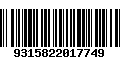 Código de Barras 9315822017749