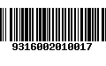 Código de Barras 9316002010017