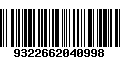 Código de Barras 9322662040998