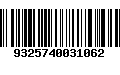 Código de Barras 9325740031062