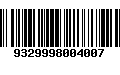 Código de Barras 9329998004007