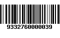 Código de Barras 9332760000039