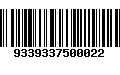 Código de Barras 9339337500022