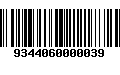 Código de Barras 9344060000039