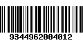 Código de Barras 9344962004012