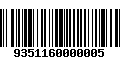 Código de Barras 9351160000005