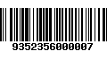 Código de Barras 9352356000007