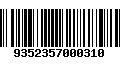 Código de Barras 9352357000310