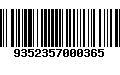 Código de Barras 9352357000365