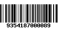 Código de Barras 9354187000089