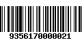 Código de Barras 9356170000021