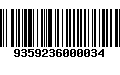 Código de Barras 9359236000034