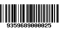 Código de Barras 9359689000025