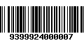 Código de Barras 9399924000007