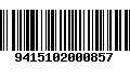 Código de Barras 9415102000857