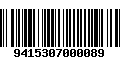 Código de Barras 9415307000089