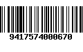 Código de Barras 9417574000670