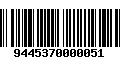 Código de Barras 9445370000051