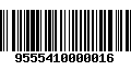 Código de Barras 9555410000016